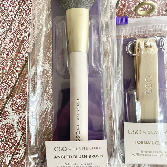 GSQ By Glamsquad Angled Blush Brush And Stainless Steel Toenail Clipper NEW - Picture 3 of 11
